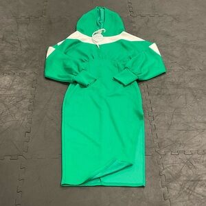 Elegant Green Long Sleeve Sweatshirt Dress